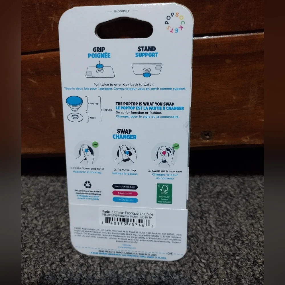 Disney Mickey Mouse PopSockets PopGrip - Black and Teal